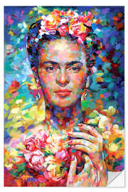 Vinilo para la pared  Colourful Frida Kahlo - Leon Devenice