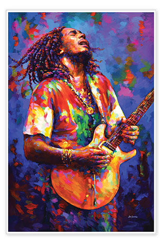 Poster Bob Marley, Farbenfroh
