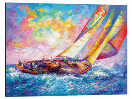 Magnettafel Yacht auf farbenfroher See