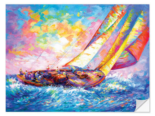 Wall sticker Yacht on Colorful Seas