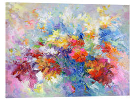 Acrylglasbild Abstrakter Strauß bunter Blumen