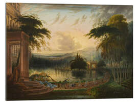 Magnettafel Romantische Landschaft mit der Ankunft der Königin von Saba