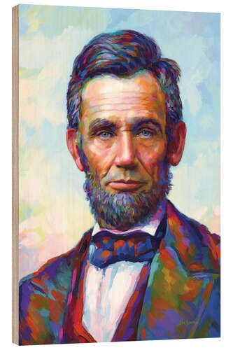 Trätavla Abraham Lincoln Modern Portrait