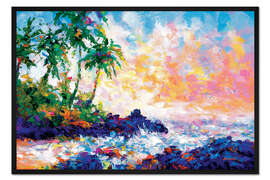 Gerahmter Kunstdruck Wellen am tropischen Strand