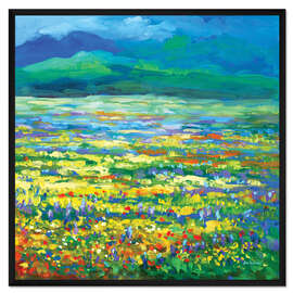 Gerahmter Kunstdruck Wildblumenwiese Farbenfroh