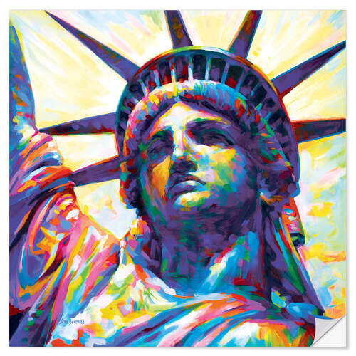 Naklejka na ścianę Lady Liberty Pop Art