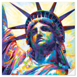 Selvklebende plakat Lady Liberty Pop Art