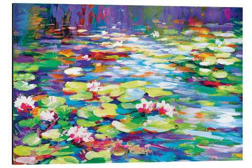 Aluminiumsbilde Water Lilies Colourful