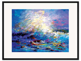 Gerahmter Kunstdruck Farbenfrohe Wellen im Ozean