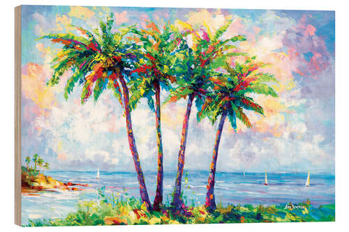 Tableau en bois Tropical Palm Trees I