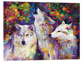 Stampa su vetro acrilico  Majestic Wolves Colourful - Leon Devenice