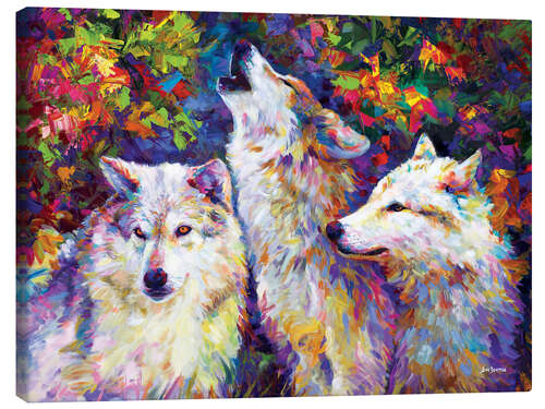 Canvas-taulu Majestic Wolves Colourful