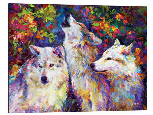 Gallery print Majestic Wolves Colourful