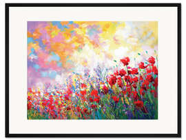 Gerahmter Kunstdruck Farbenfrohe Wildblumen