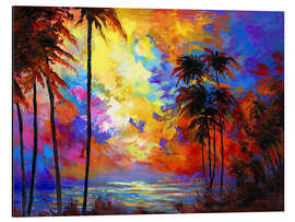 Aluminium print Tropical Sunset Colourful