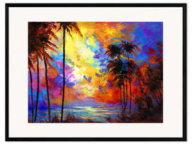 Innrammet kunsttrykk Tropical Sunset Colourful