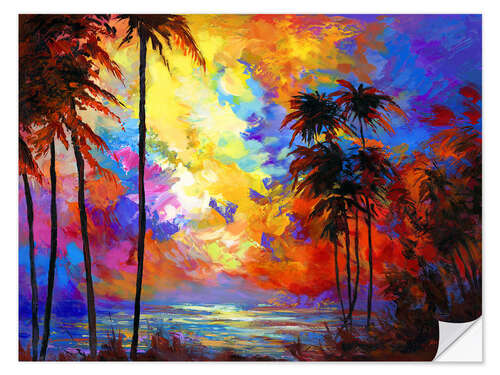 Vinilo para la pared Tropical Sunset Colourful