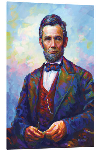 Acrylglasbild Abraham Lincoln Farbenfroh