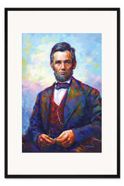 Gerahmter Kunstdruck Abraham Lincoln Farbenfroh