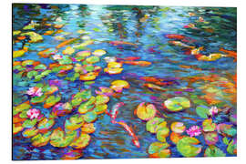 Aluminium print Koi Fish and Water Lilies