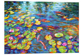 Foam board print Koi Fish and Water Lilies