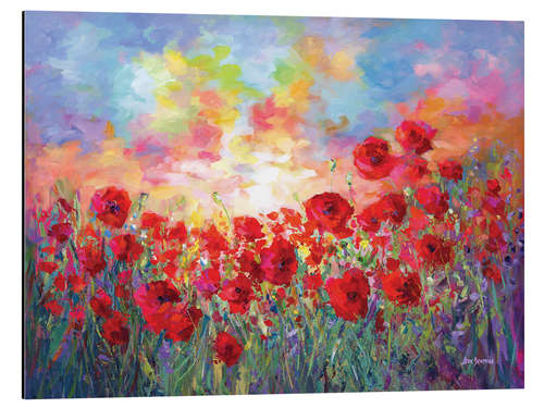 Aluminium print Poppy Flower Field Colourful I