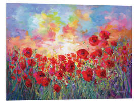 Tableau en PVC Poppy Flower Field Colourful I