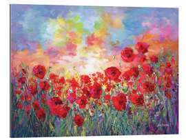 Cuadro de plexi-alu Poppy Flower Field Colourful I