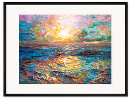 Gerahmter Kunstdruck Farbenfroher Sonnenuntergang