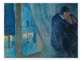 Poster  Der Kuss am Fenster - Edvard Munch