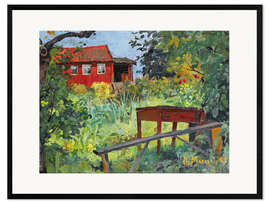 Impresión de arte enmarcada Garden with a Red House, 1882