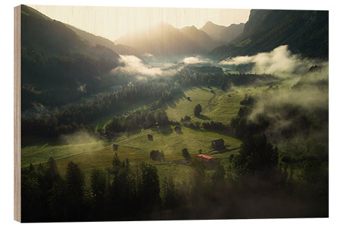 Quadro de madeira Mellau in Bregenzerwald, Austria