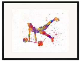 Gerahmter Kunstdruck Hanteltraining XV