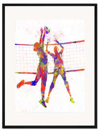 Gerahmter Kunstdruck Zwei Volleyballspielerinnen I