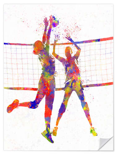 Adesivo murale Two volleyball players I