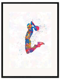 Ingelijste kunstdruk Basketball player X