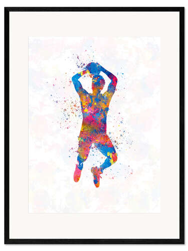 Impresión de arte enmarcada Basketball player IX
