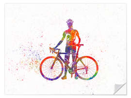 Selvklebende plakat Cycling racer IV