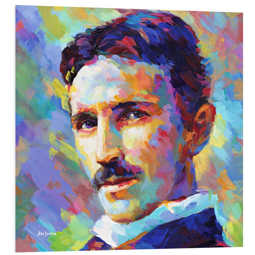 Quadro em PVC Nikola Tesla Colourful Portrait