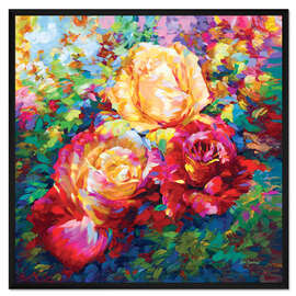 Gerahmter Kunstdruck Farbenfrohe Rosen