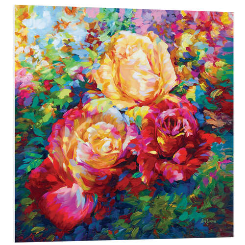 Print på skumplade Colourful Roses