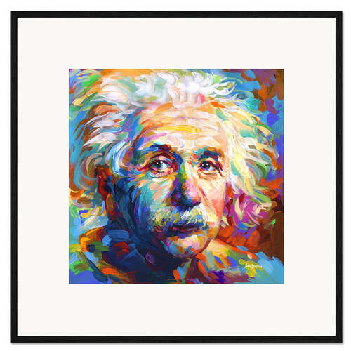 Plakat artystyczny premium w ramie Albert Einstein Pop Art