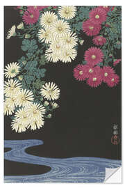 Selvklebende plakat Chrysanthemums and Running Water, ca. 1925