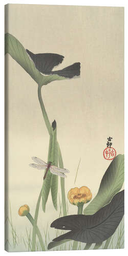Leinwandbild Libelle und Lotus, ca. 1900