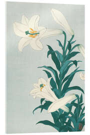 Akryylilasitaulu  Lilies, ca. 1900 - Ohara Koson
