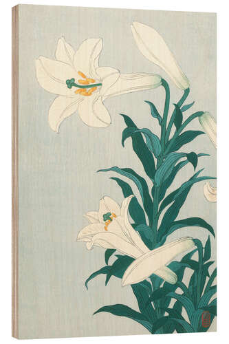 Wood print Lilies, ca. 1900