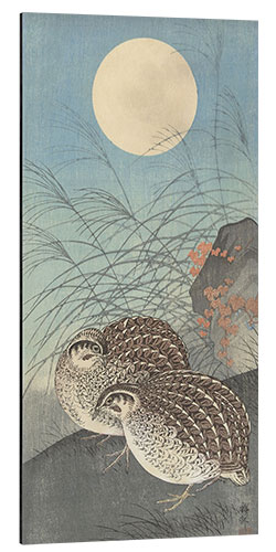 Alumiinitaulu Two quails under a full moon, ca. 1900