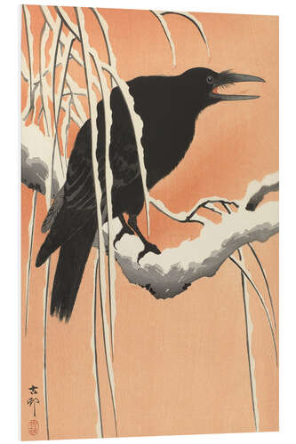 PVC-tavla Crow on Snowy Branch, ca. 1900