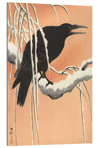 Galleritryck Crow on Snowy Branch, ca. 1900