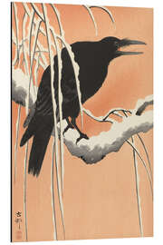 Magnettafel Krähe auf verschneitem Ast, ca. 1900